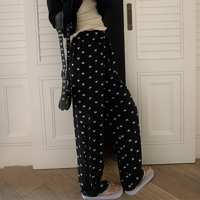 Damen Palazzo-Hose Elegant Muster Baumwolle