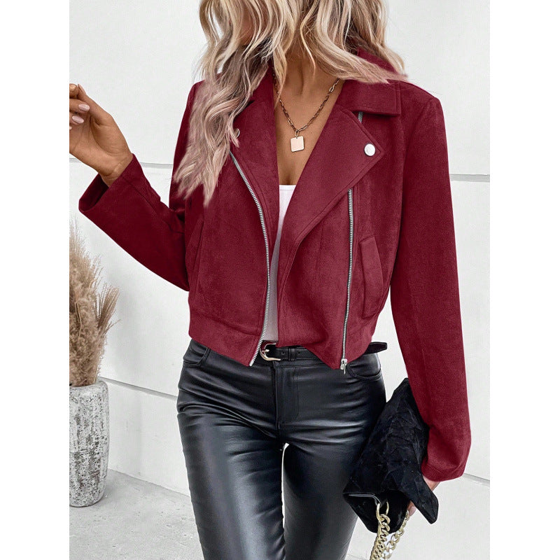 Damen Wildlederjacke Kurz Eveloria