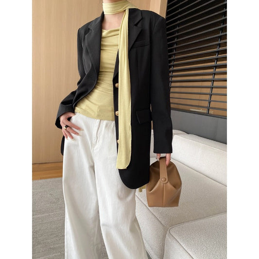 Damen Oversized Blazer Strukturiertes Gewebe Eveloria - Eveloria