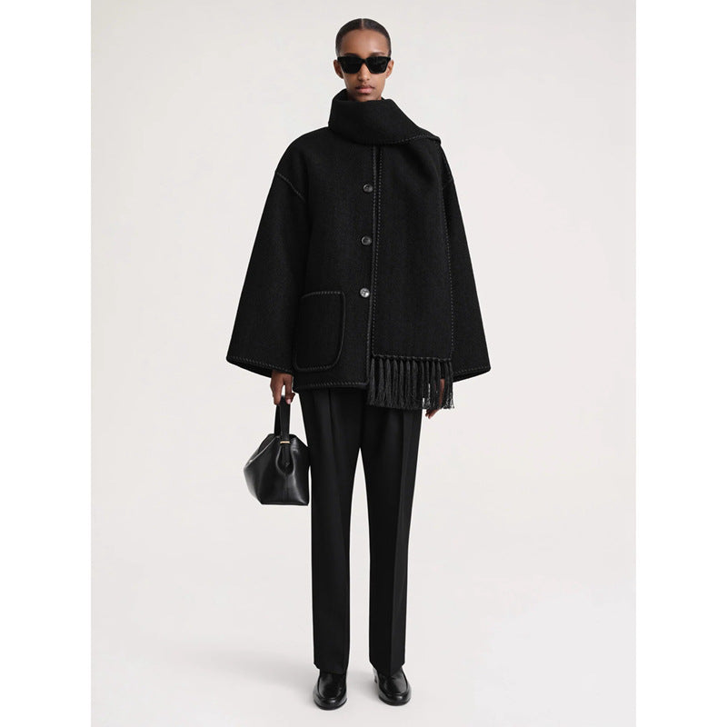 Damen Poncho aus Wolle Elegant Vielseitig Eveloria