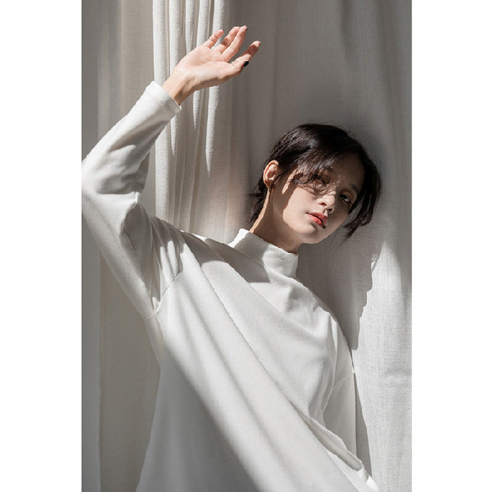Damen Longsleeve-Oberteil Hochkragen Eveloria