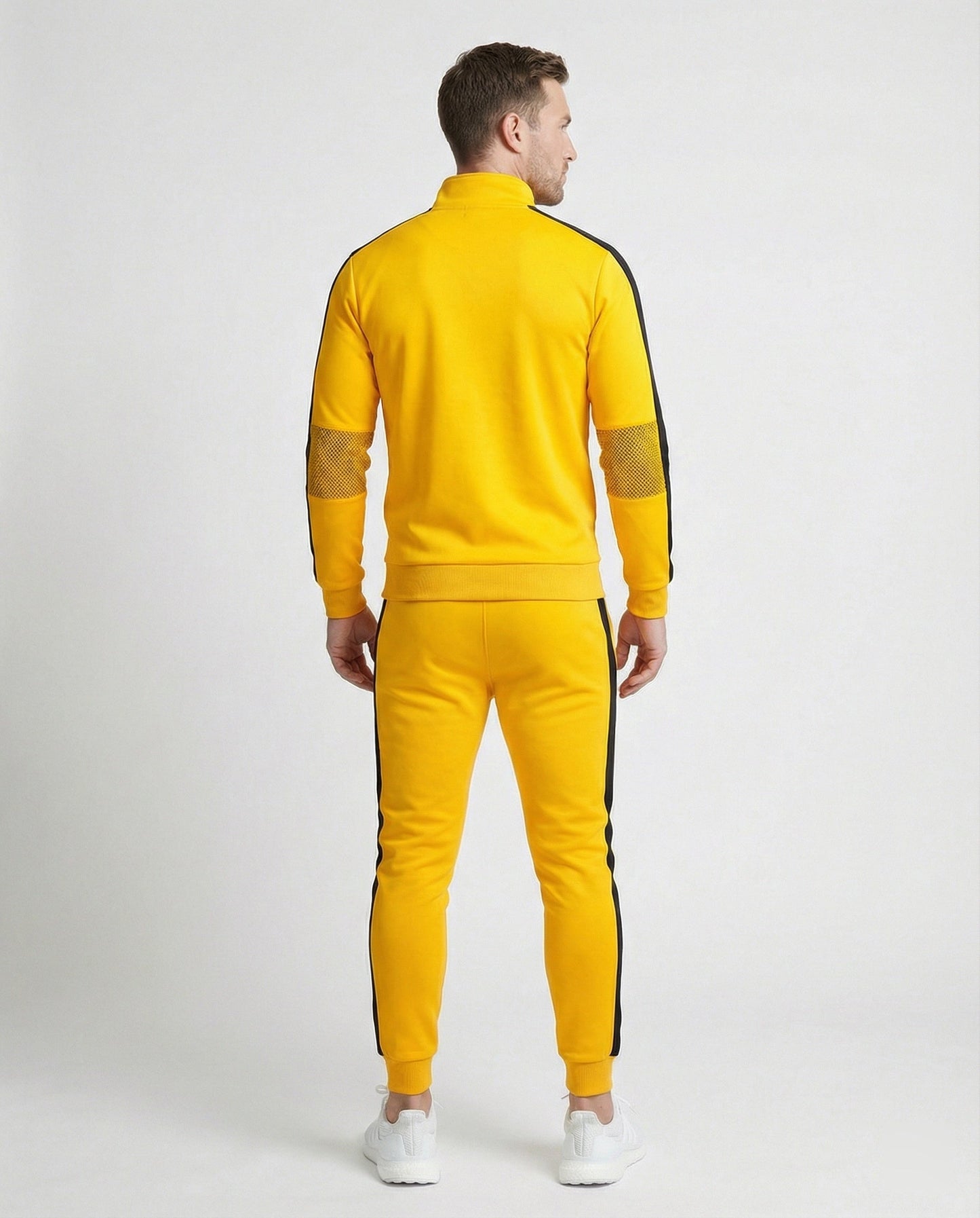 Herren Slim-Fit Trainingsanzug Stehkragen
