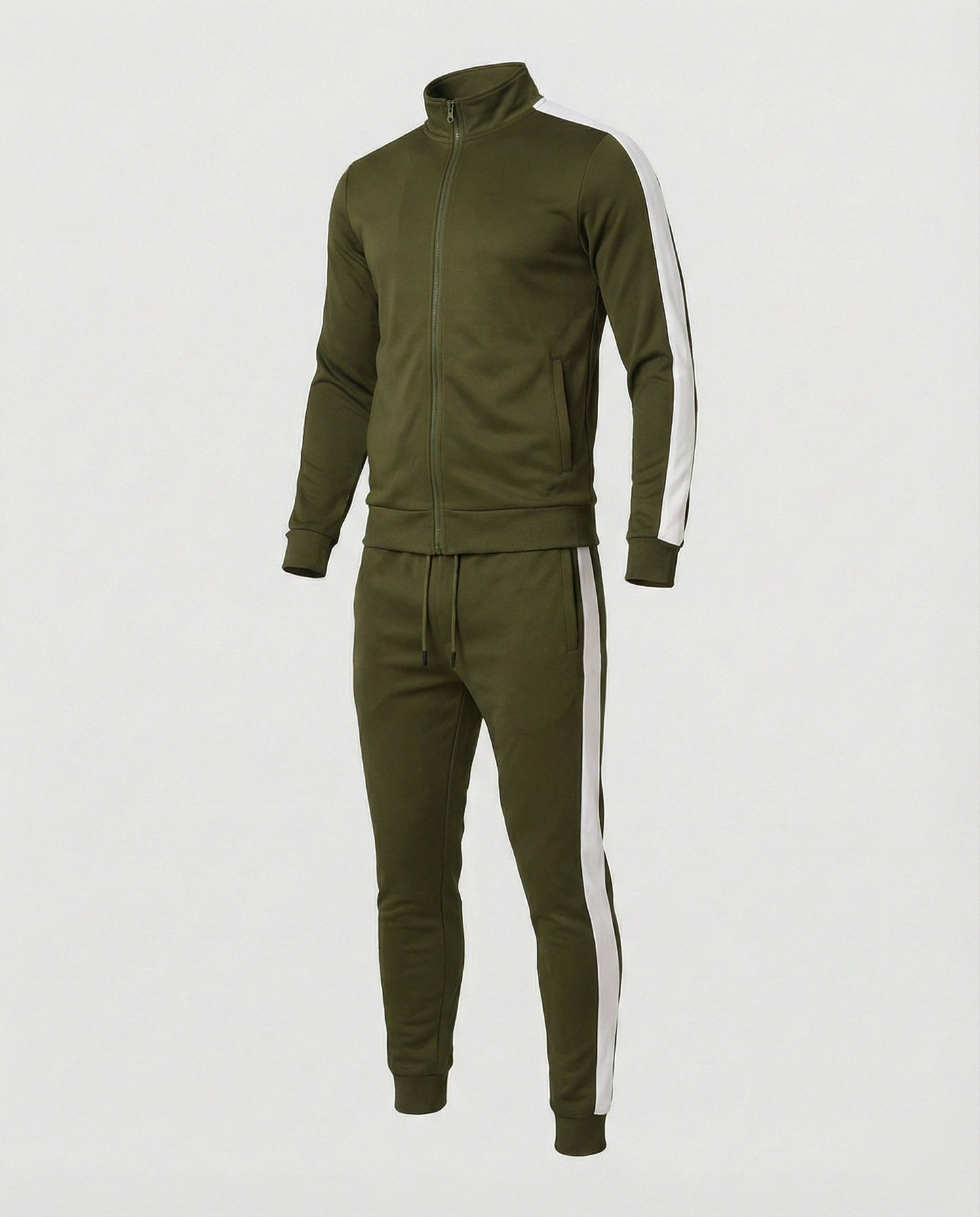 Herren Slim-Fit Trainingsanzug Stehkragen