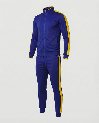 Herren Slim-Fit Trainingsanzug Stehkragen
