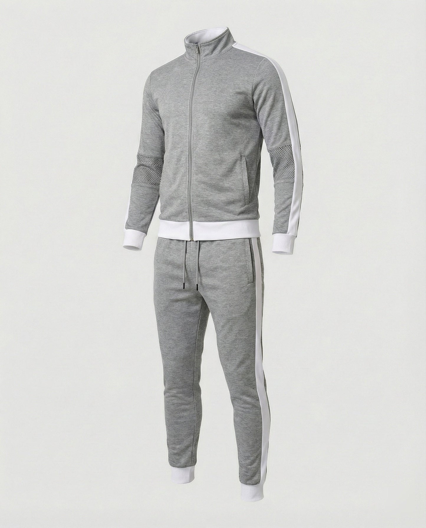 Herren Slim-Fit Trainingsanzug Stehkragen