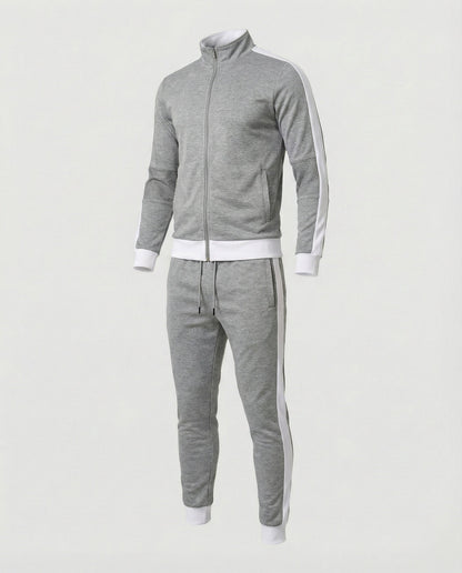 Herren Slim-Fit Trainingsanzug Stehkragen