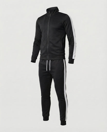 Herren Slim-Fit Trainingsanzug Stehkragen