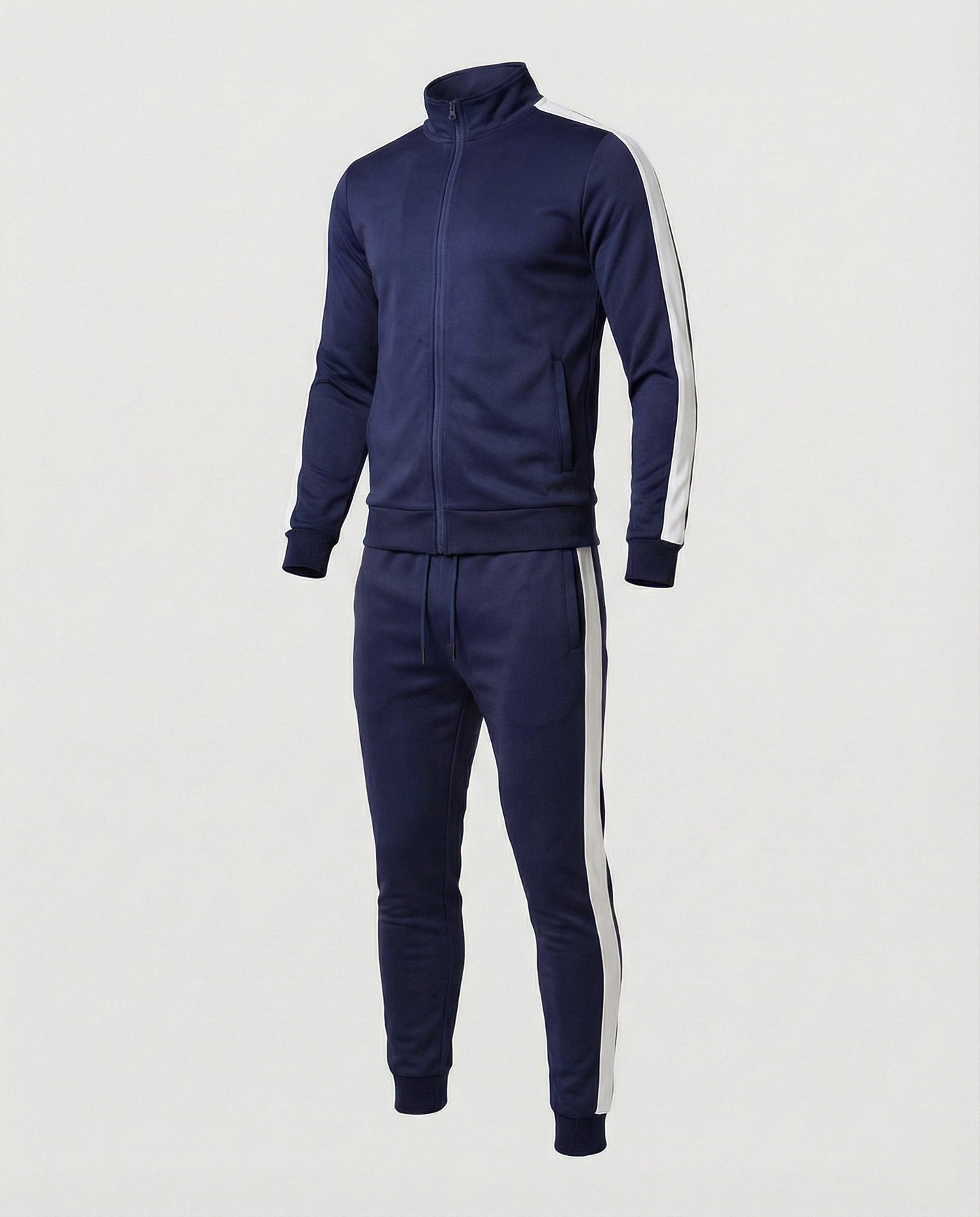 Herren Slim-Fit Trainingsanzug Stehkragen