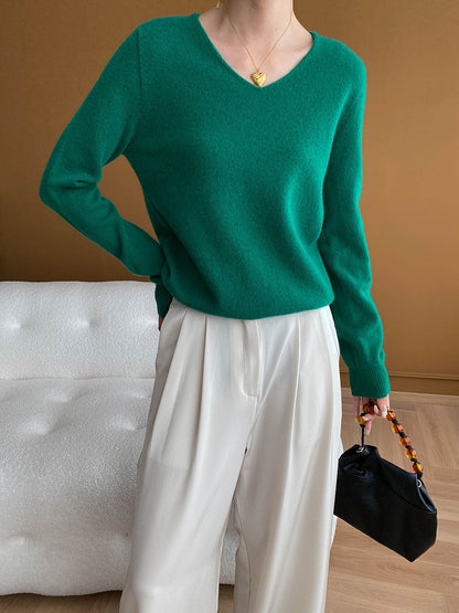 Damen Pullover V-Ausschnitt Weich Evelyn