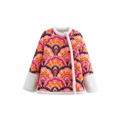 Damen Steppjacke Floralmuster Kuschelinnenfutter Eveloria - Eveloria