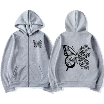 Damen Kapuzenpullover Floralmuster Kängurutasche