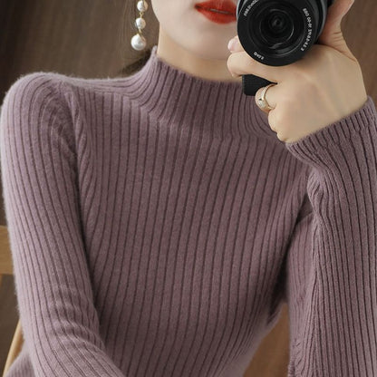 Damen Rollkragenpullover Eveloria Elegantes Merino-Woll-Mischgewebe - Eveloria