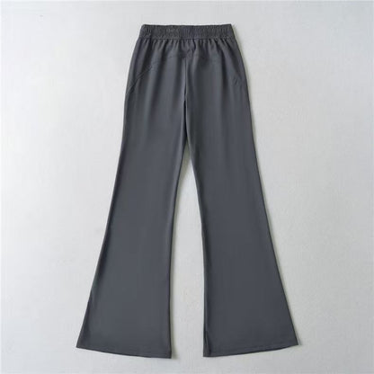 Damen Flared-Hose Elastischer Bund Praktische Taschen Eveloria