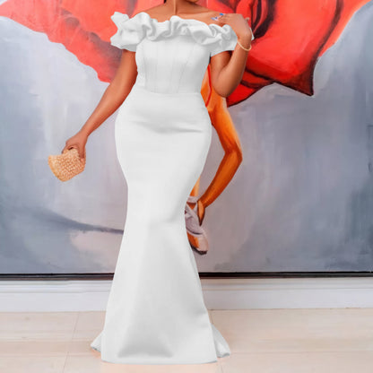 Damen Wickelkleid Elegantes Design Voluminöser Kragen Eveloria