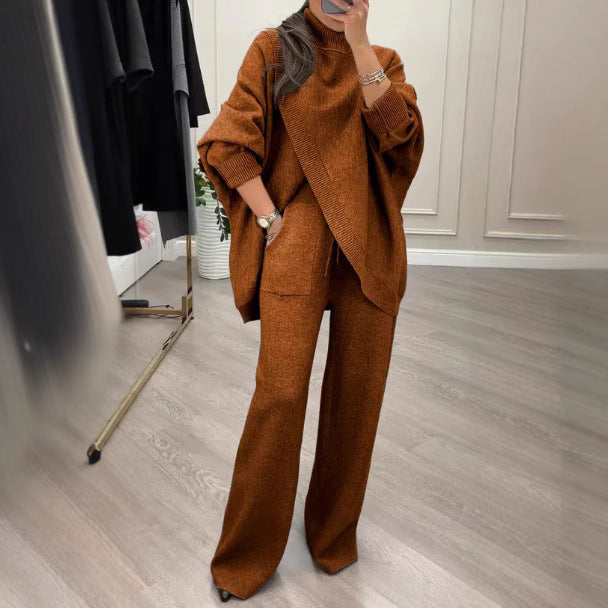 Damen Strickpullover Ensemble mit weiter Hose Eveloria
