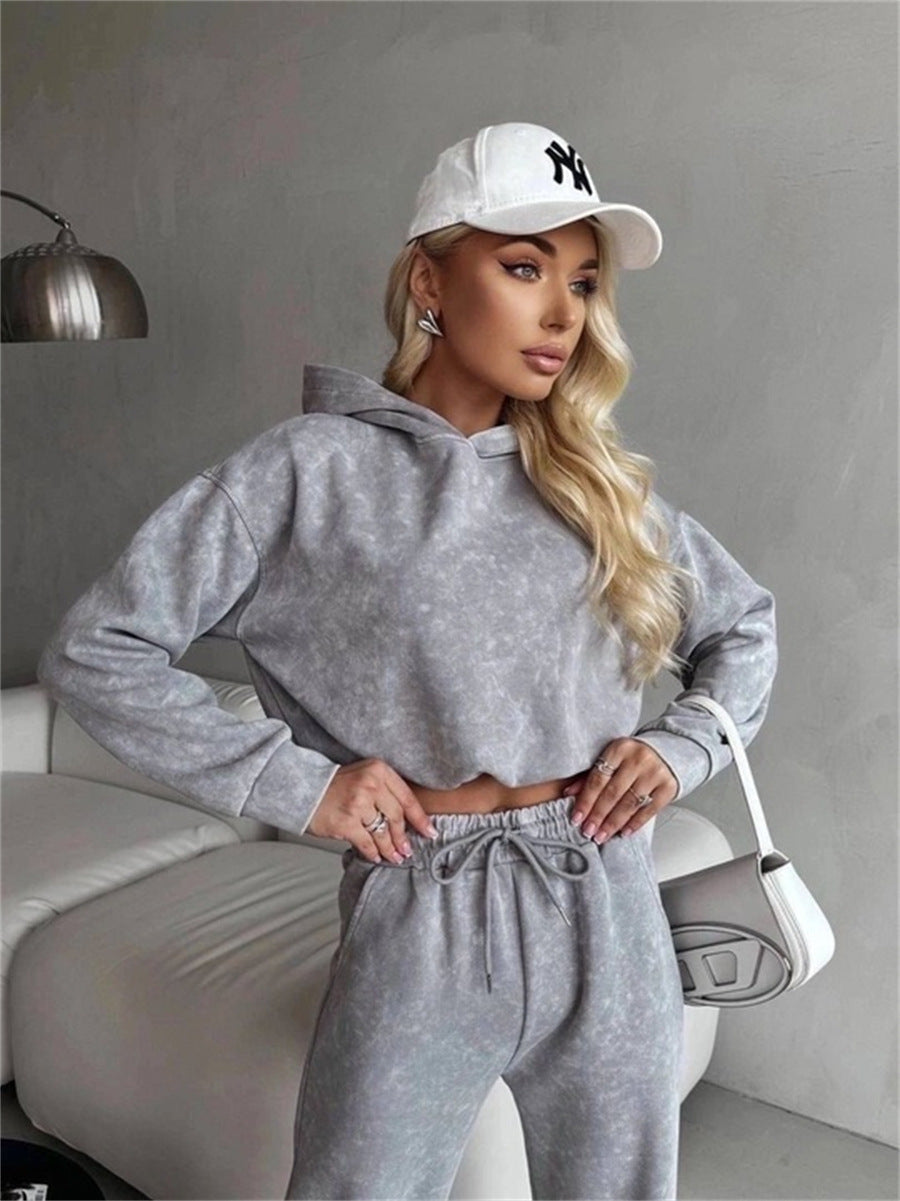 Damen Hoodie-Set Weite Hose Elastischer Bund Eveloria