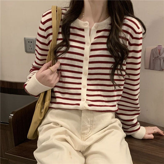 Damen Strickpullover Langärmlig Knopfverschluss Eveloria - Eveloria