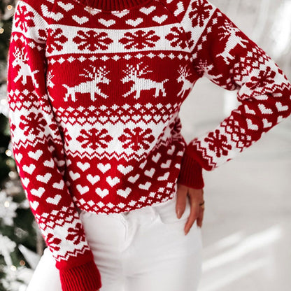 Damen Weihnachtspullover Traditionelles Muster Eveloria - Eveloria