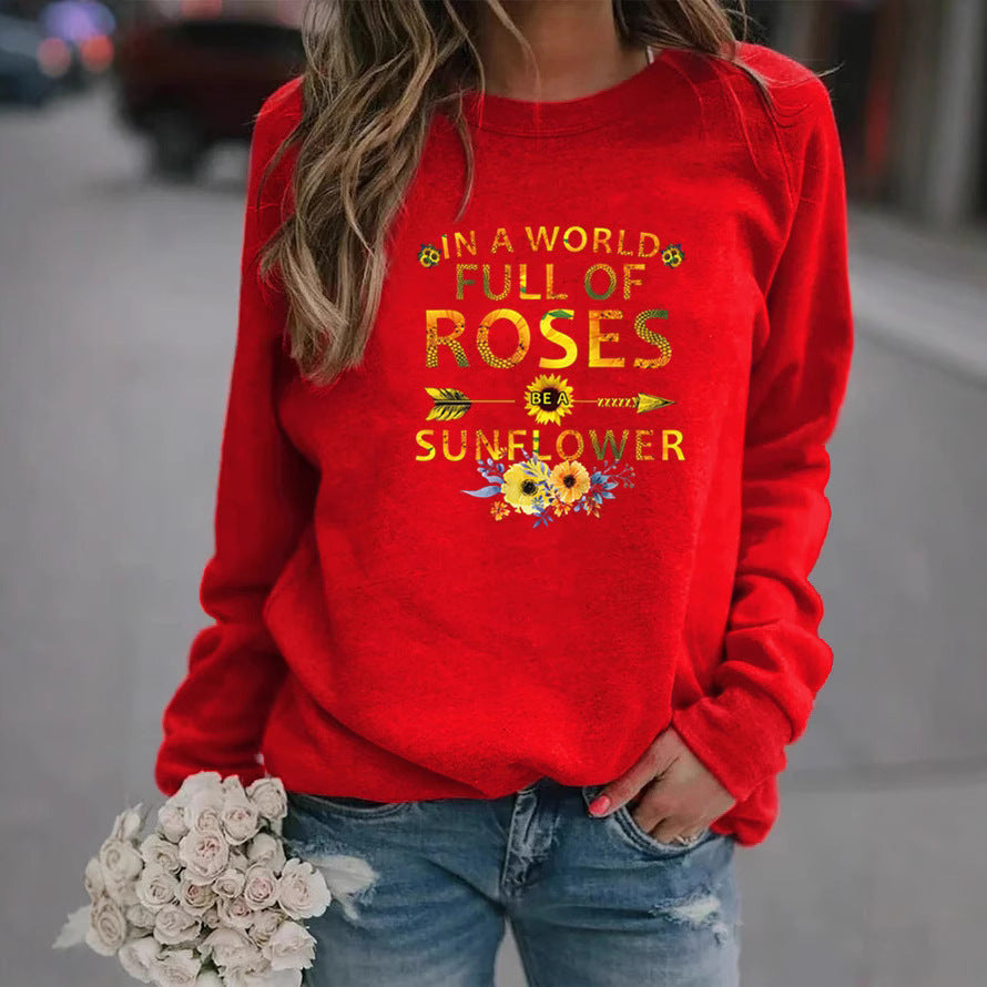 Damen Sweatshirt Blumenverzierung Inspirierendes Motiv Eveloria