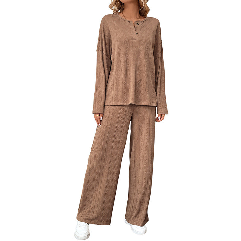 Damen Strickset Pullover Weite Hose Eveloria