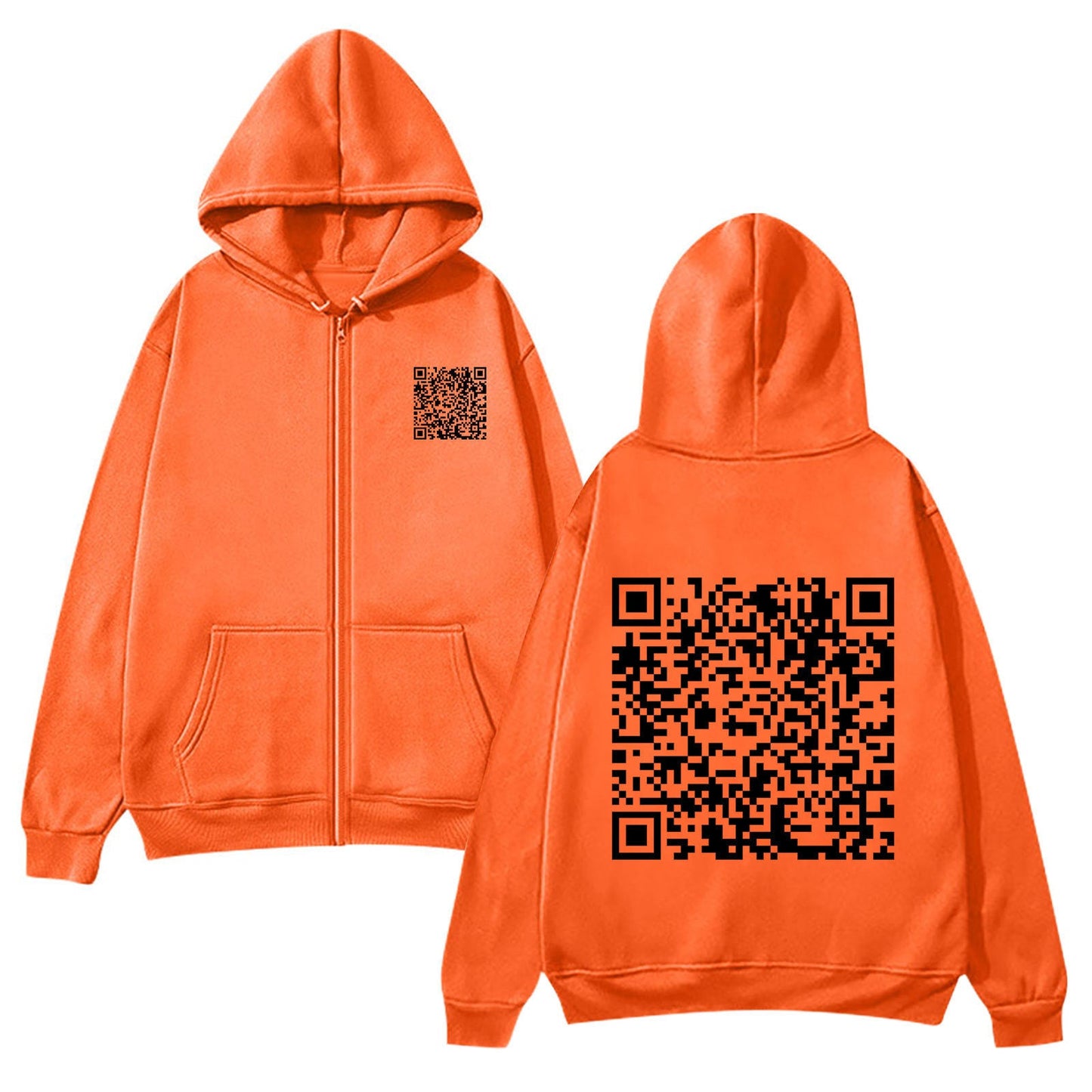 Damen Kapuzenjacke Weiches Fleece QR-Code-Design Eveloria