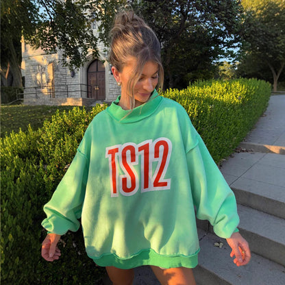 Damen Oversized Sweatshirt Grafikdruck Eveloria - Eveloria