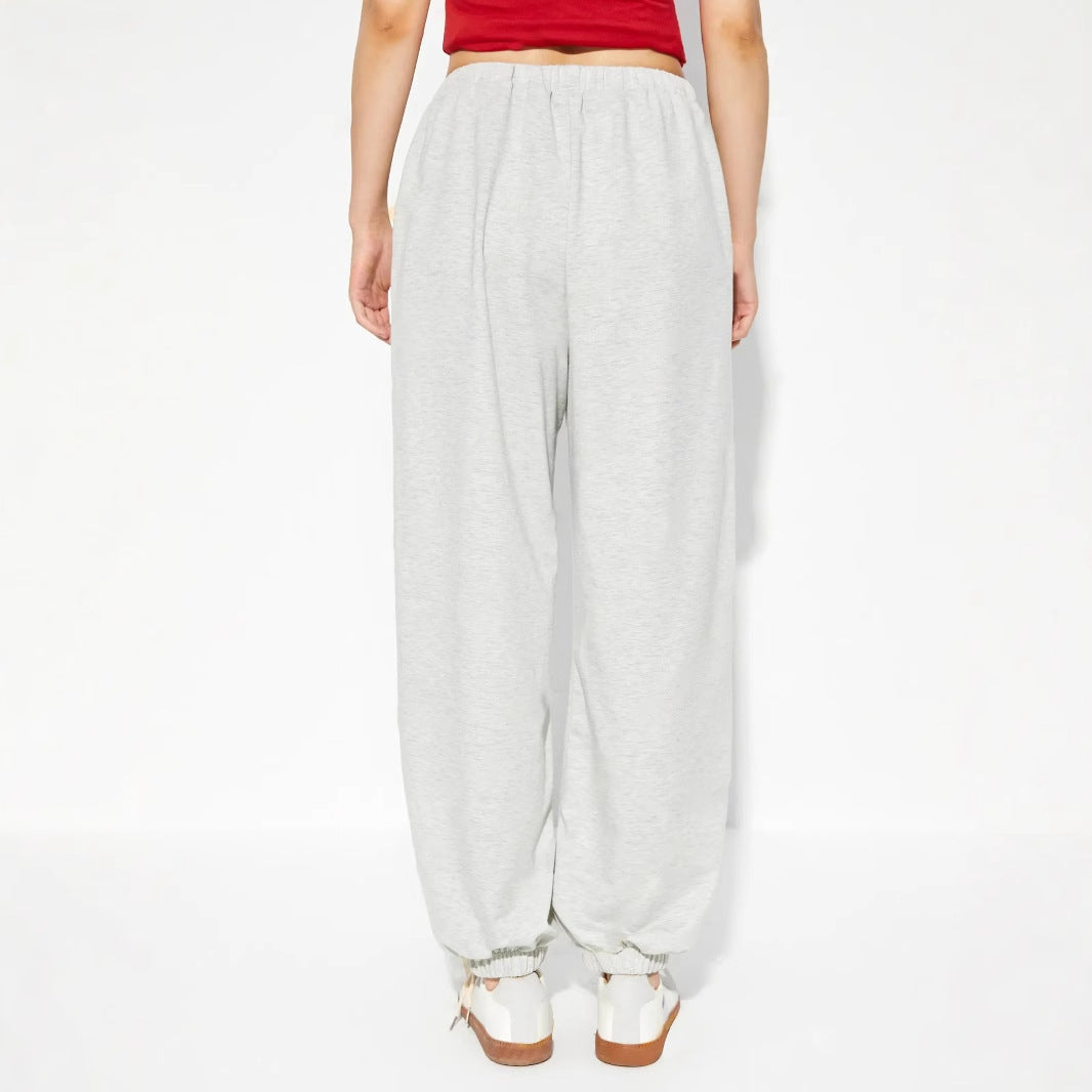 Damen Jogginghose Elastisch Grafit-Print Eveloria