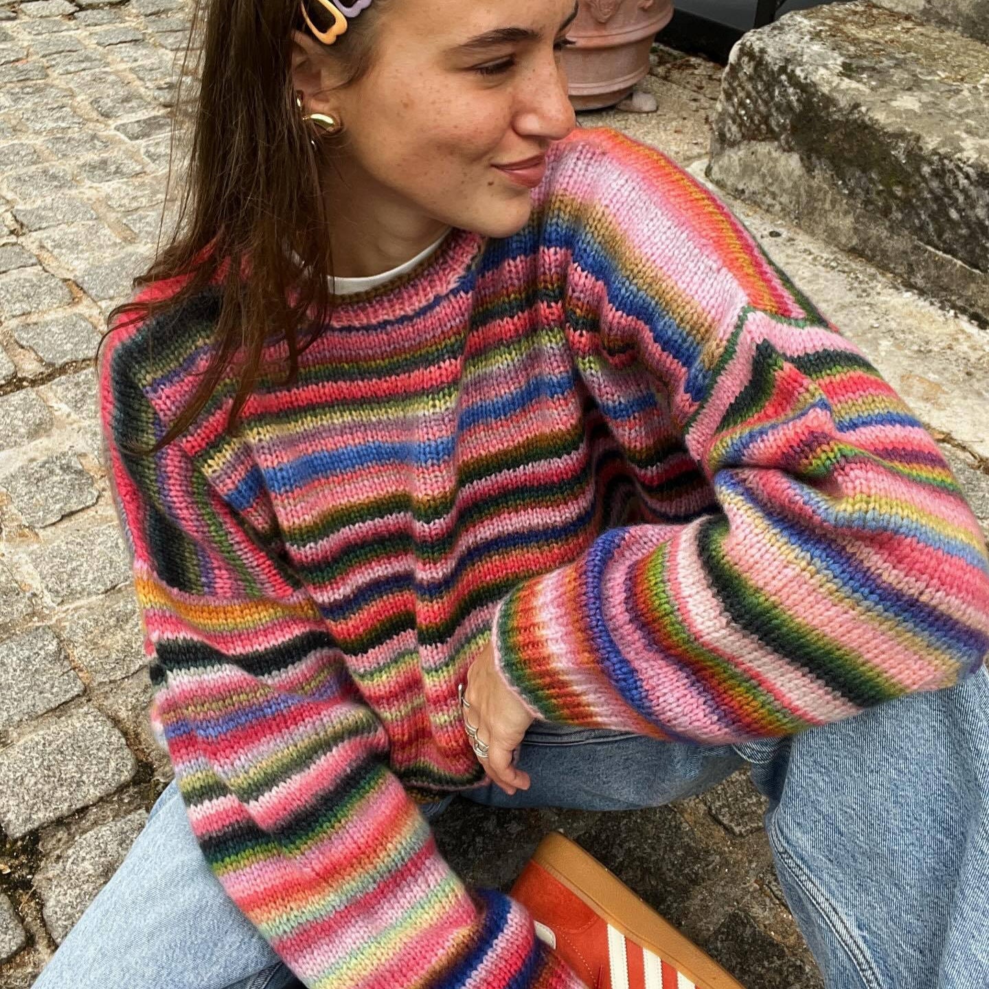Damen Pullover Gestrickt Farbverlauf Eveloria - Eveloria