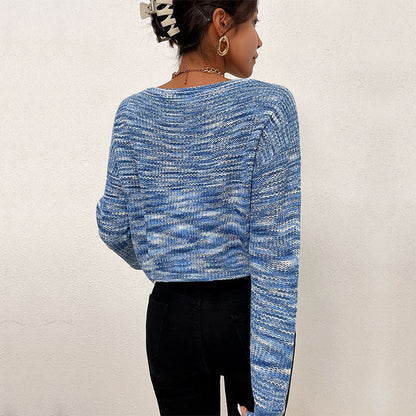 Damen Oversized Strickpullover Asymmetrisch Muster