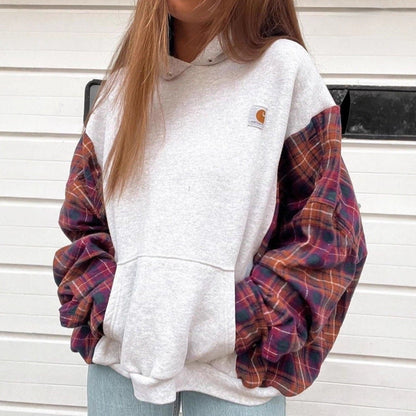Damen Kapuzenpullover Karomuster Eveloria