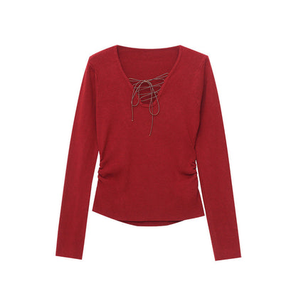 Damen Langarmshirt Schnürdesign Eveloria