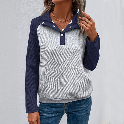 Damen Pullover Stehkragen Struktur Look Eveloria