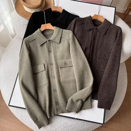 Damen Strickjacke mit Brusttaschen Zeitlos Eveloria - Eveloria