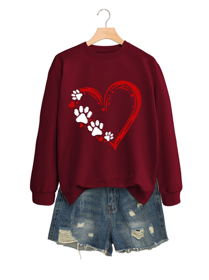 Damen Sweatshirt Herz Pfotendesign Eveloria