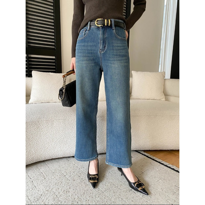 Damen High-Waist Jeans Lässiger Schnitt Weite Bein Nachhaltige - Eveloria