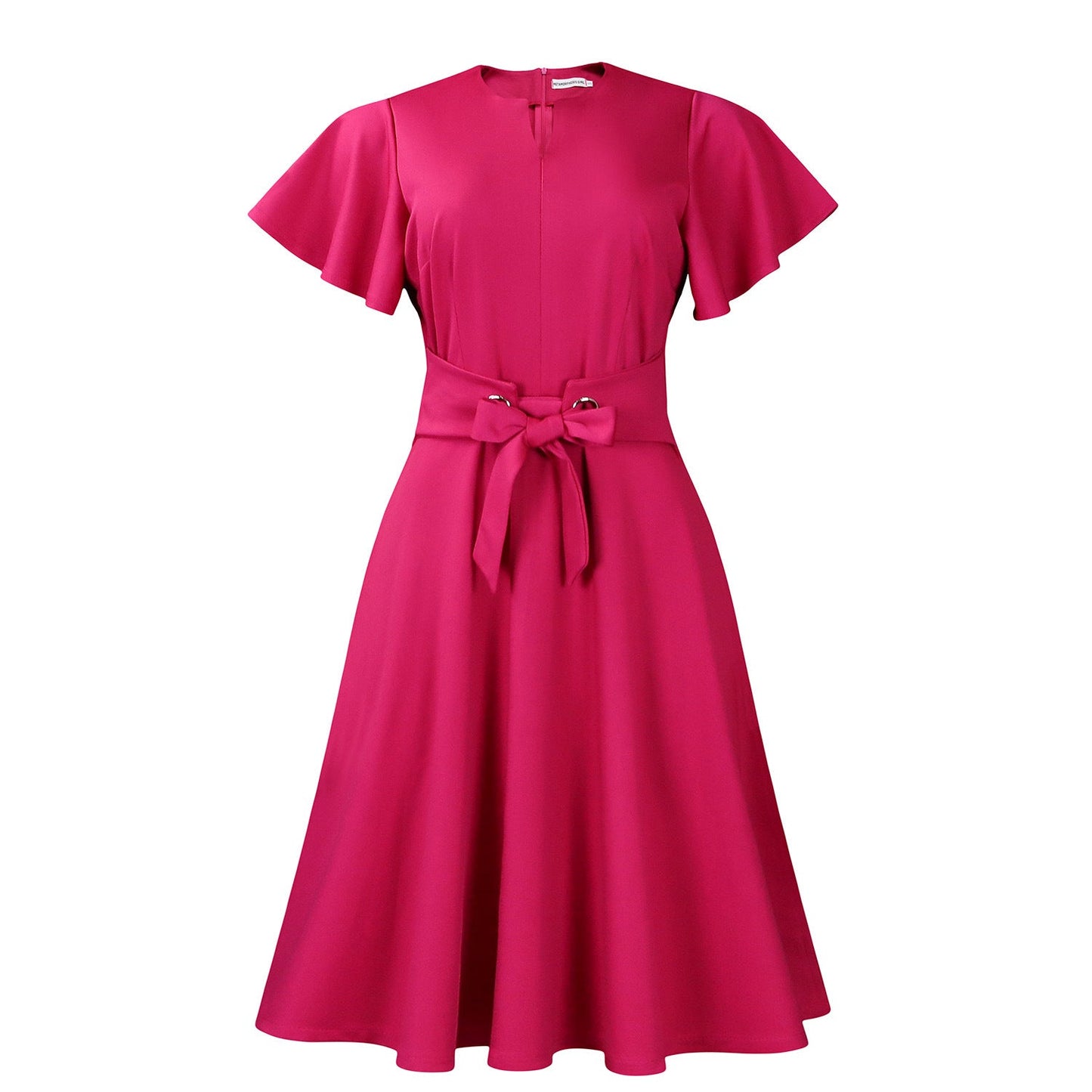 Damen Wickelkleid Sommer Leicht Taillengürtel Eveloria