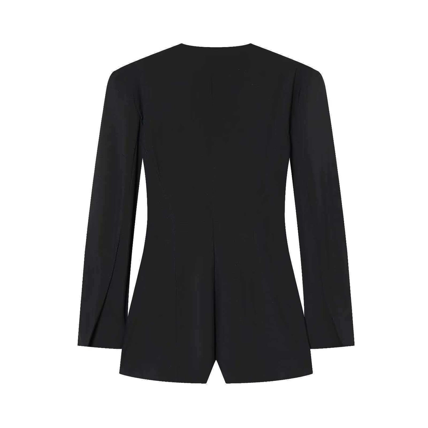 Damen Blazerjacke V-Ausschnitt Knopfdetails Eveloria