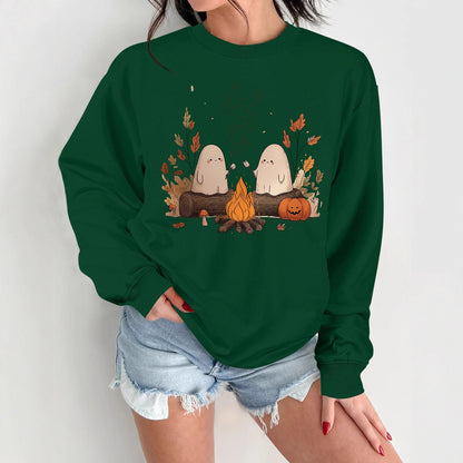 Damen Sweatshirt Verspielt Grusel Motiv Bequem Eveloria