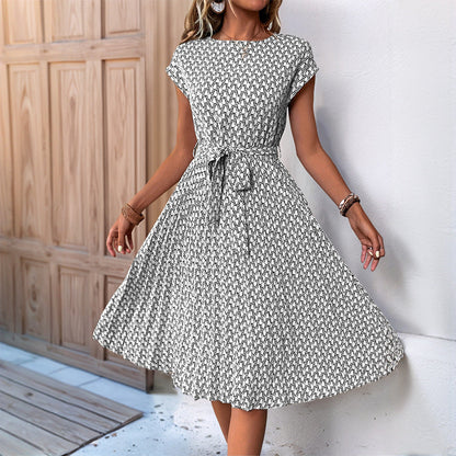 Damen Midikleid Asymmetrisch Dekorativer Bindegürtel Eveloria