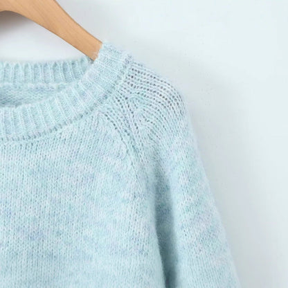 Damen Strickpullover Rundhals Kuschelig Eveloria