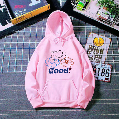 Damen Kapuzenpullover Cartoon-Motiv Bequem Eveloria