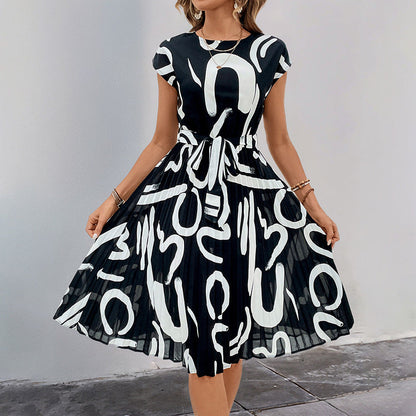 Damen Midikleid Asymmetrisch Dekorativer Bindegürtel Eveloria