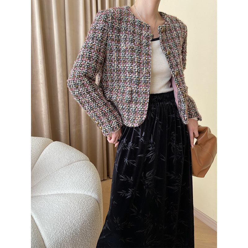 Eveloria Damen Boucle-Jacke Strukturiert Symbolknöpfe