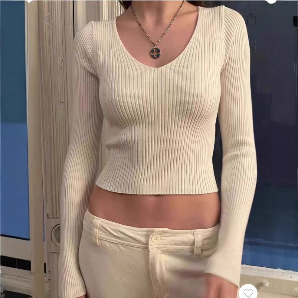 Damen Rippentop V-Ausschnitt Eveloria