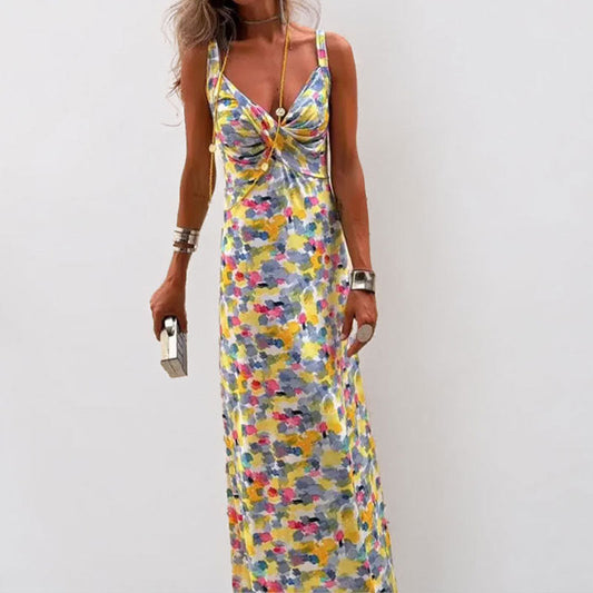 Damen Maxikleid Wickeldesign Floralmuster Eveloria - Eveloria