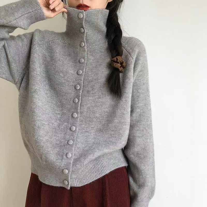 Damen Strickjacke mit Knöpfen Modisch Eveloria