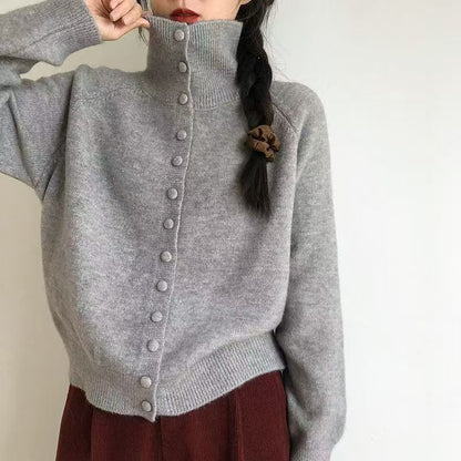 Damen Strickjacke mit Knöpfen Modisch Eveloria