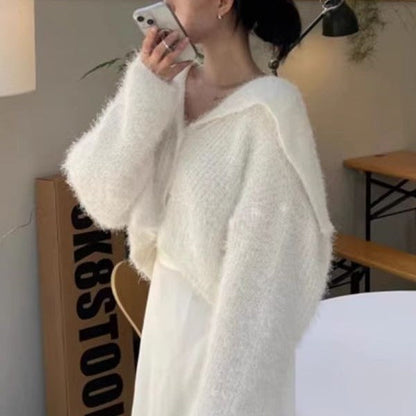 Damen Pullover V-Ausschnitt Kuschelfaser Moderner Schnitt