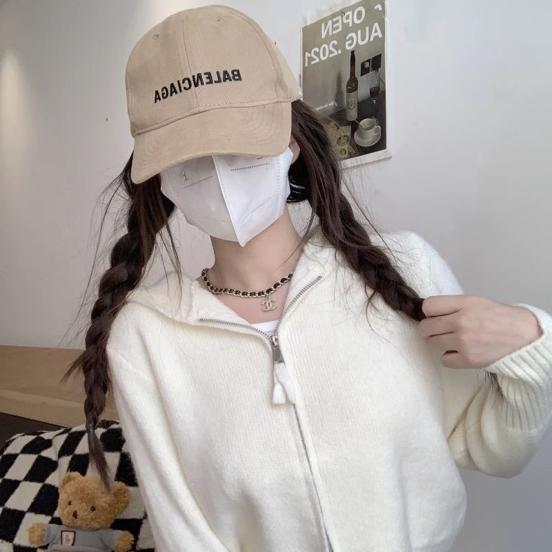 Damen Strickjacke Leicht Hoodie Reißverschluss Grau