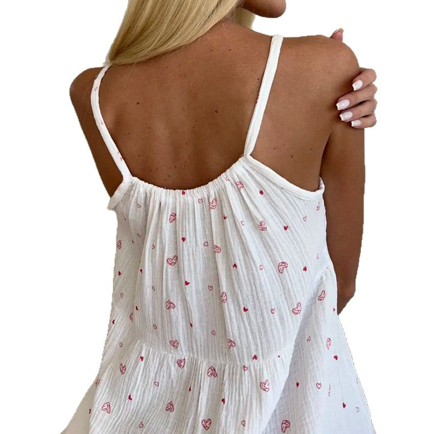 Damen Sommerkleid Rüschensaum Florales Muster Luftig